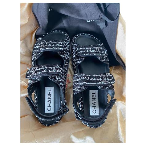 chanel dad sandals tweed|Chanel dad sandals price philippines.